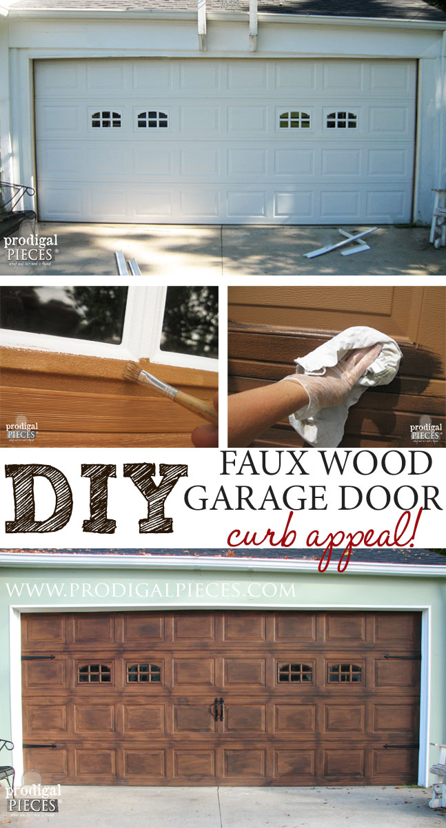 DIY Faux Wood Carriage Garage Door Tutorial by Prodigal Pieces | prodigalpieces.com