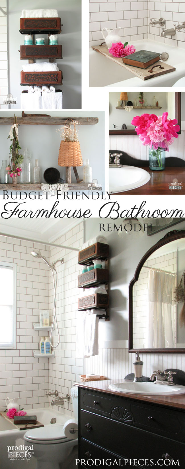 Budget-Friendly DIY Farmhouse Style Bathroom Makeover by Prodigal Pieces | prodigalpieces.com