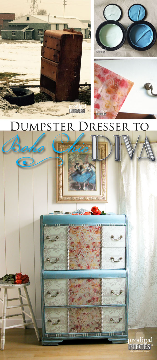 Dumpster Dresser Turned Boho Chic Diva by Prodigal Pieces | www.prodigalpieces.com