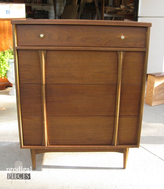 Mid Century Chest before Makeover by Prodigal Pieces | prodigalpieces.com