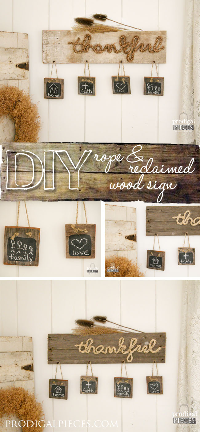 Build a DIY "Thankful" sign perfect for the holiday season out of new or reclaimed wood by Prodigal Pieces | prodigalpieces.com