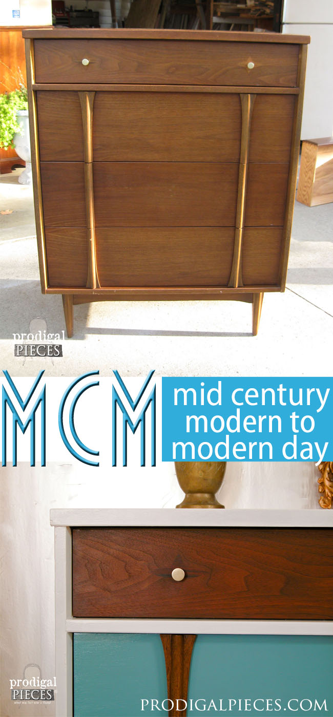 Sometimes a vintage Mid Century Modern piece of furniture can use an update. Here is a fantastic way to bring those tired pieces into modern day design by Prodigal Pieces | prodigalpieces.com