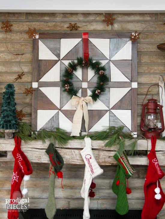 Faux Barn Wood Quilt Made from Vinyl Flooring by Prodigal Pieces | www.prodigalpieces.com