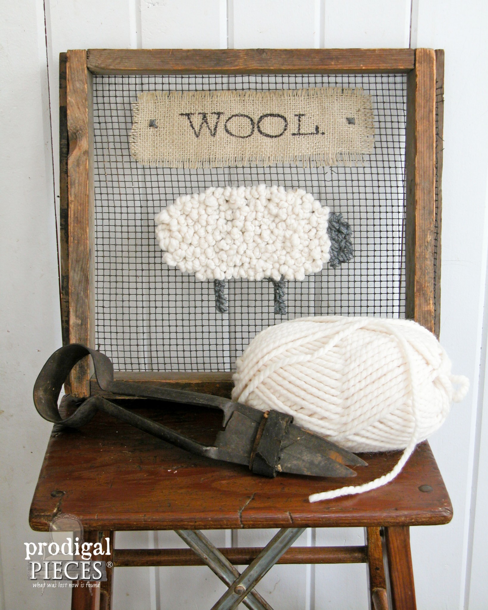 Repurposed Farmhouse Sifter Turned Wooly Sign by Prodigal Pieces | www.prodigalpieces.com