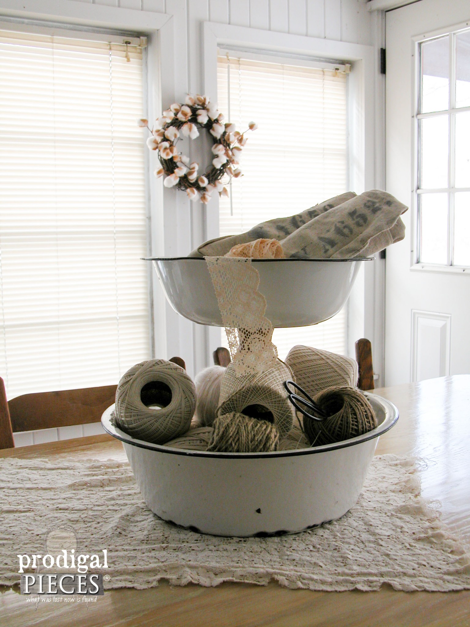 Upcycled Enamelware Basin Stand created by Prodigal Pieces | www.prodigalpieces.com