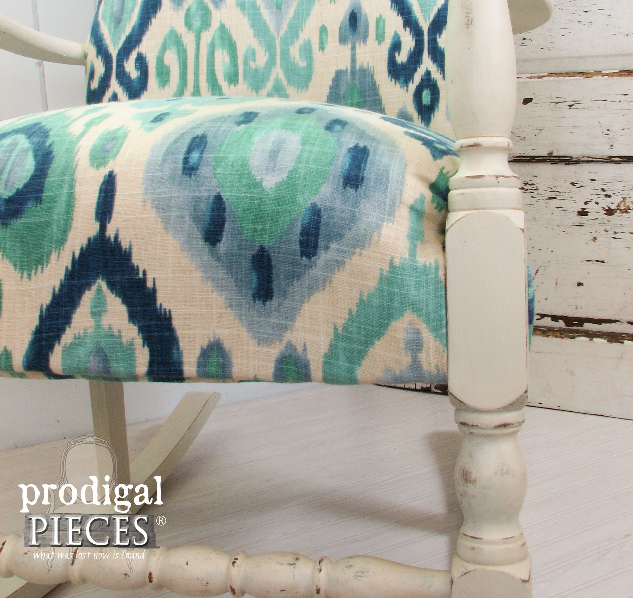 Corner of Ikat Rocking Chair Makeover by Prodigal Pieces | www.prodigalpieces.com