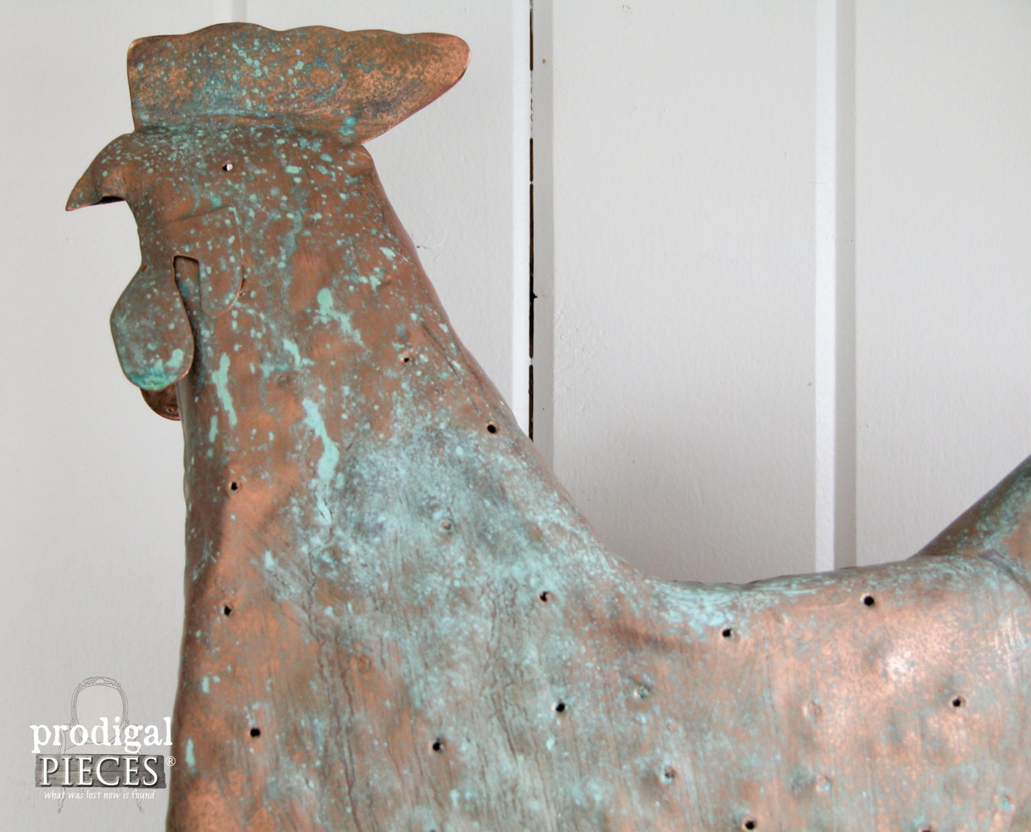Close-up of Copper Patina on Reclaimed Metal Art by Prodigal Pieces | prodigalpieces.com