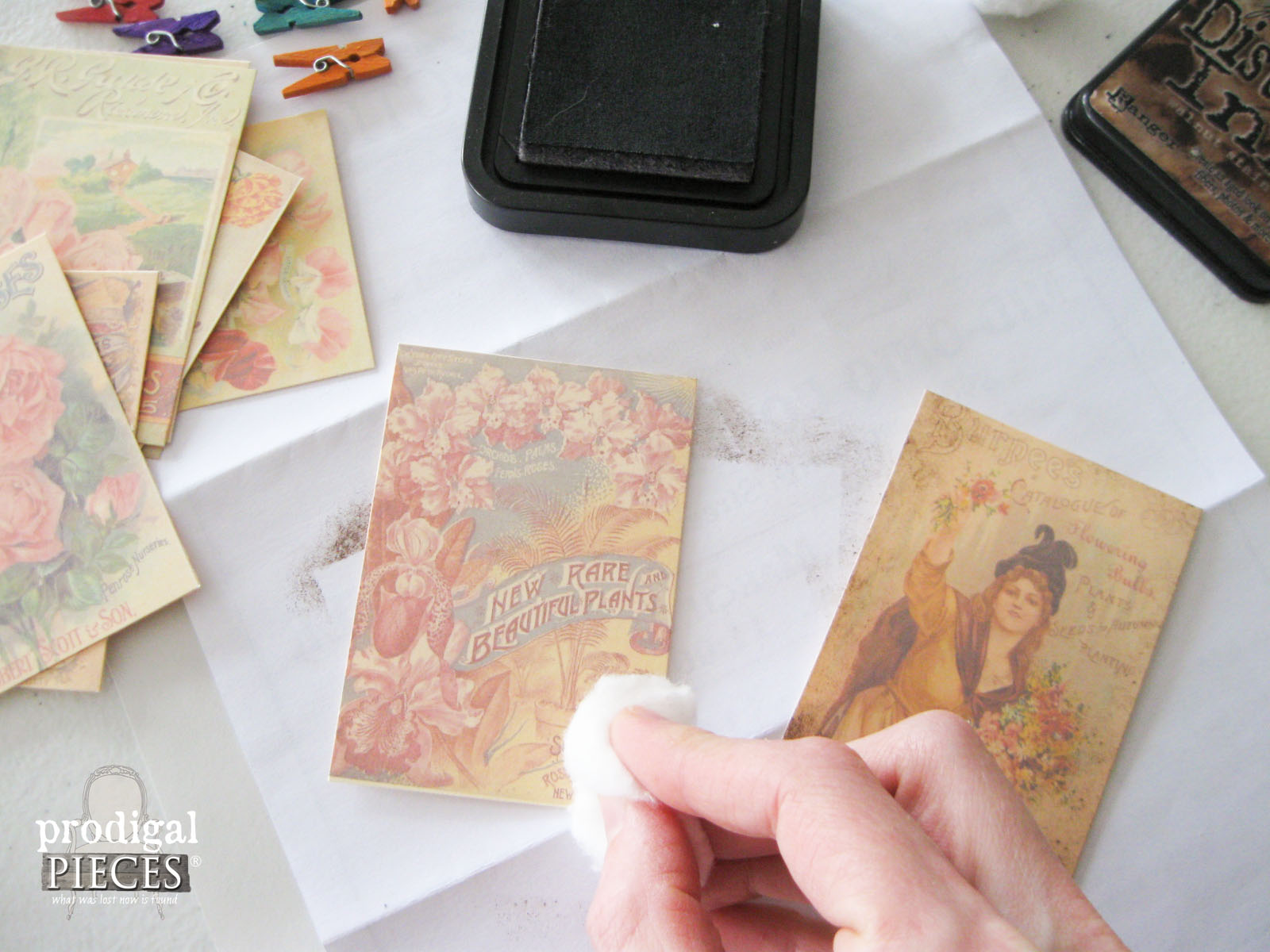 Adding Aged Texture to Vintage Seed Packs by Prodigal Pieces | www.prodigalpieces.com