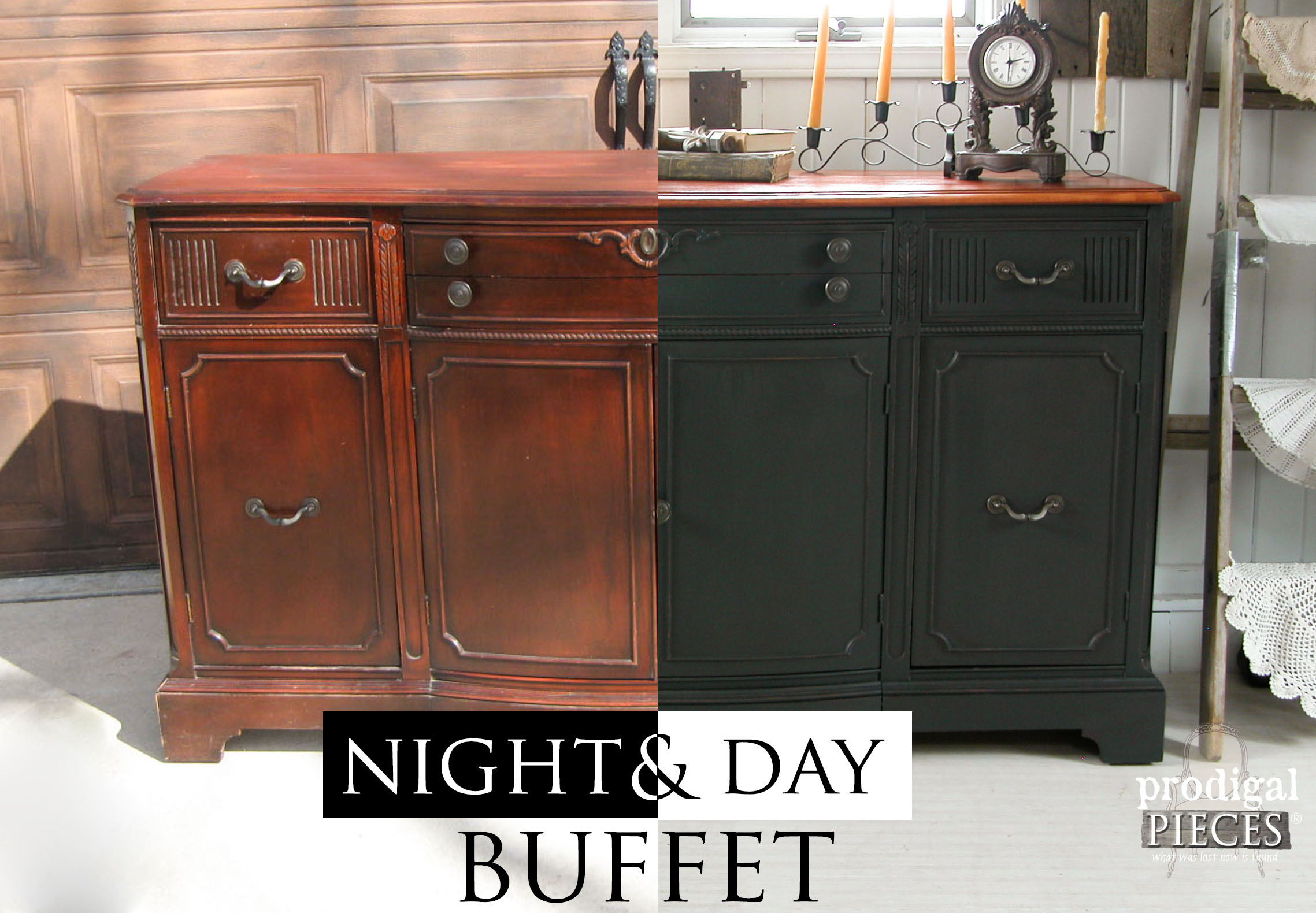 Vintage Buffet Gets Night and Day Makeover by Prodigal Pieces | www.prodigalpieces.com