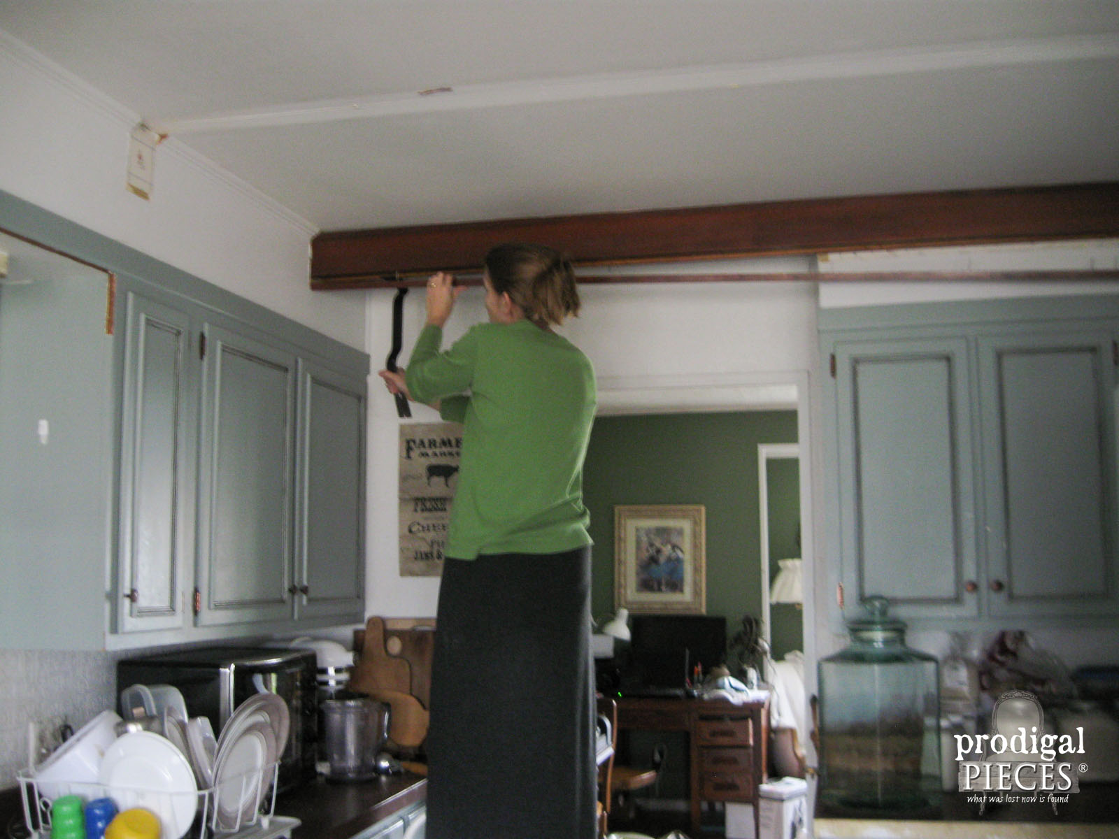 Removing Faux Barn Beams in Kitchen | Prodigal Pieces | www.prodigalpieces.com