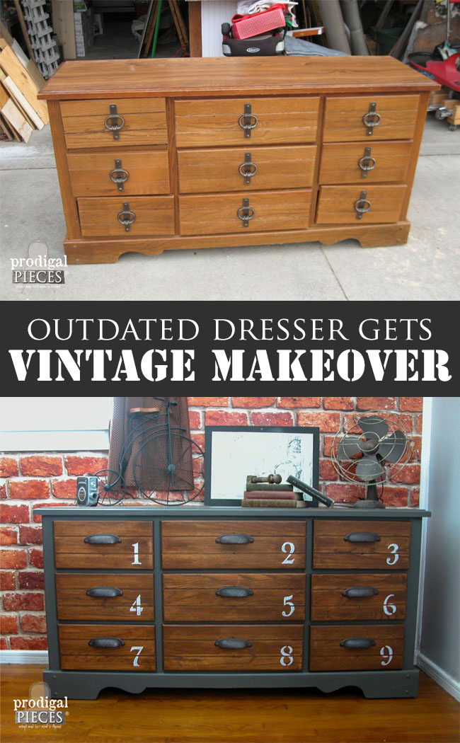 Outdated Vintage Dresser Gets Industrial Makeover by Prodigal Pieces | prodigalpieces.com