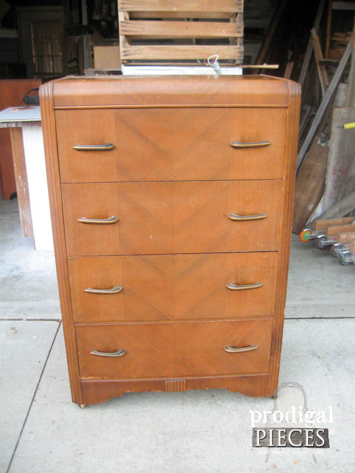 Art Deco Chest of Drawers Before Shabby Chic Details | Prodigal Pieces | www.prodigalpieces.com