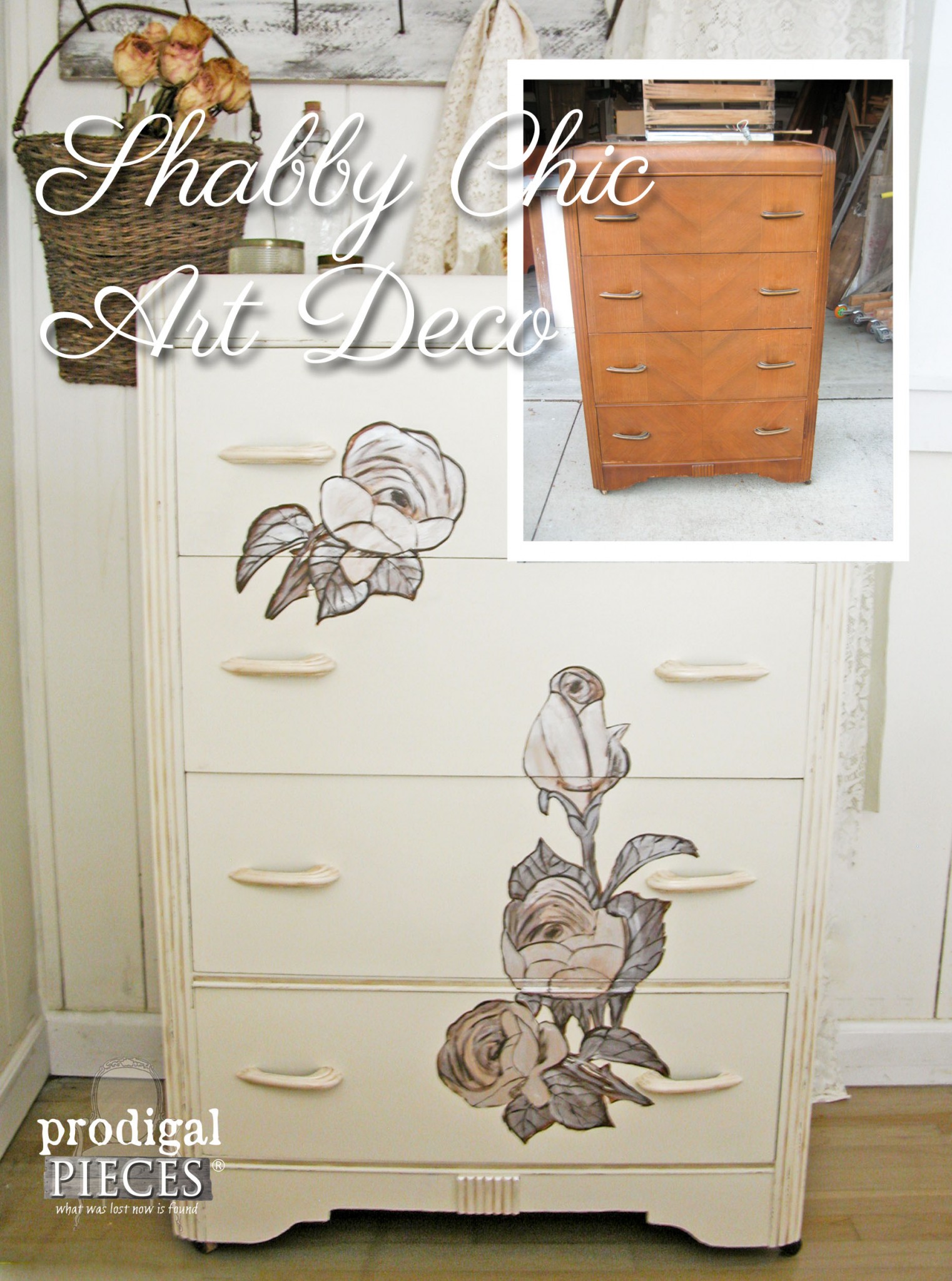 Adding Shabby Chic Details to Art Deco Chest of Drawers | Prodigal Pieces | www.prodigalpieces.com