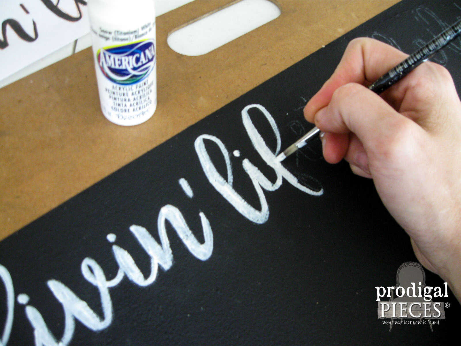 Hand-painting Text on Magnetic Message Board | Prodigal Pieces | prodigalpieces.com