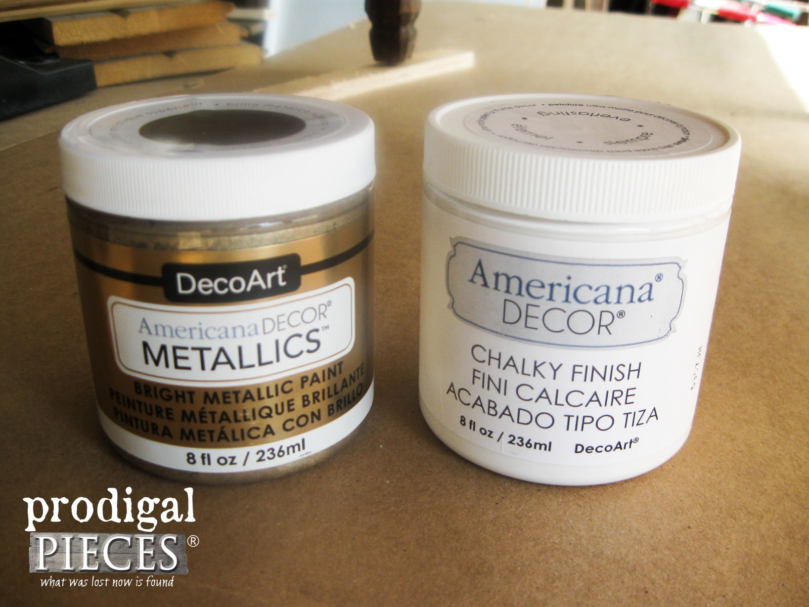 DecoArt Americana Metallic and Chalky Finish Paint for Makeover by Prodigal Pieces | www.prodigalpieces.com