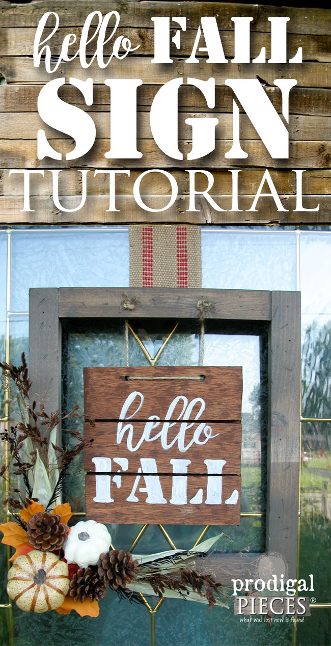 Make this Hello Fall Welcome Sign and Wall Decor with the DIY Tutorial by Prodigal Pieces | www.prodigalpieces.com