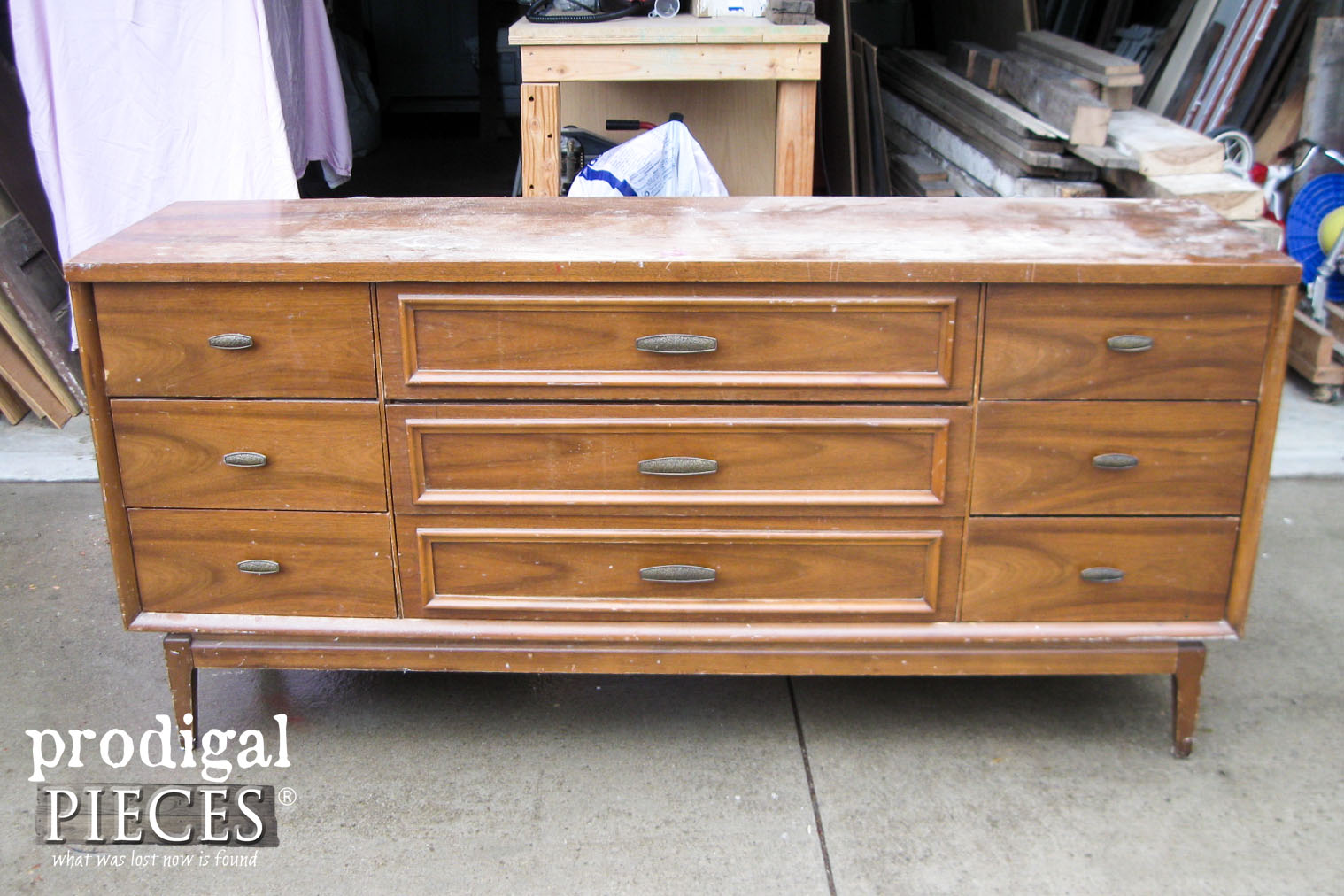 Before of Mid Century Modern Credenza | Prodigal Pieces | www.prodigalpieces.com