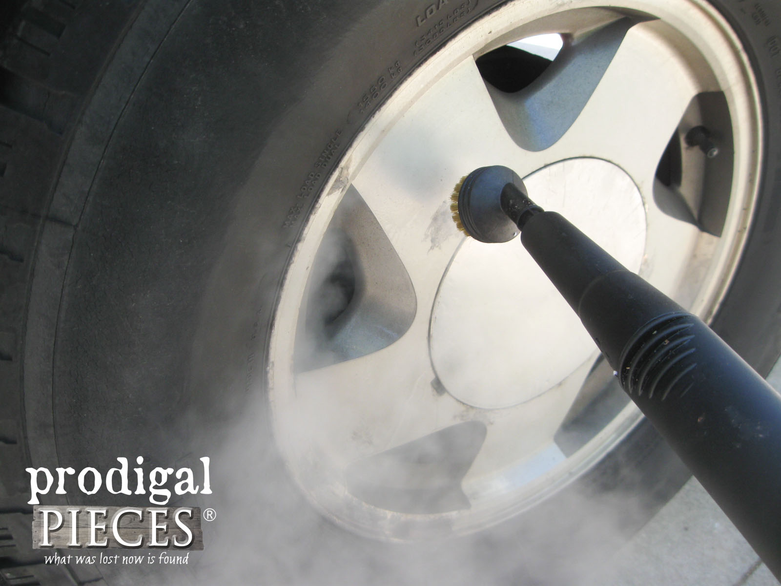 Chemical Free Tire Cleaning with the AutoRight Steam Machine by Prodigal Pieces | www.prodigalpieces.com
