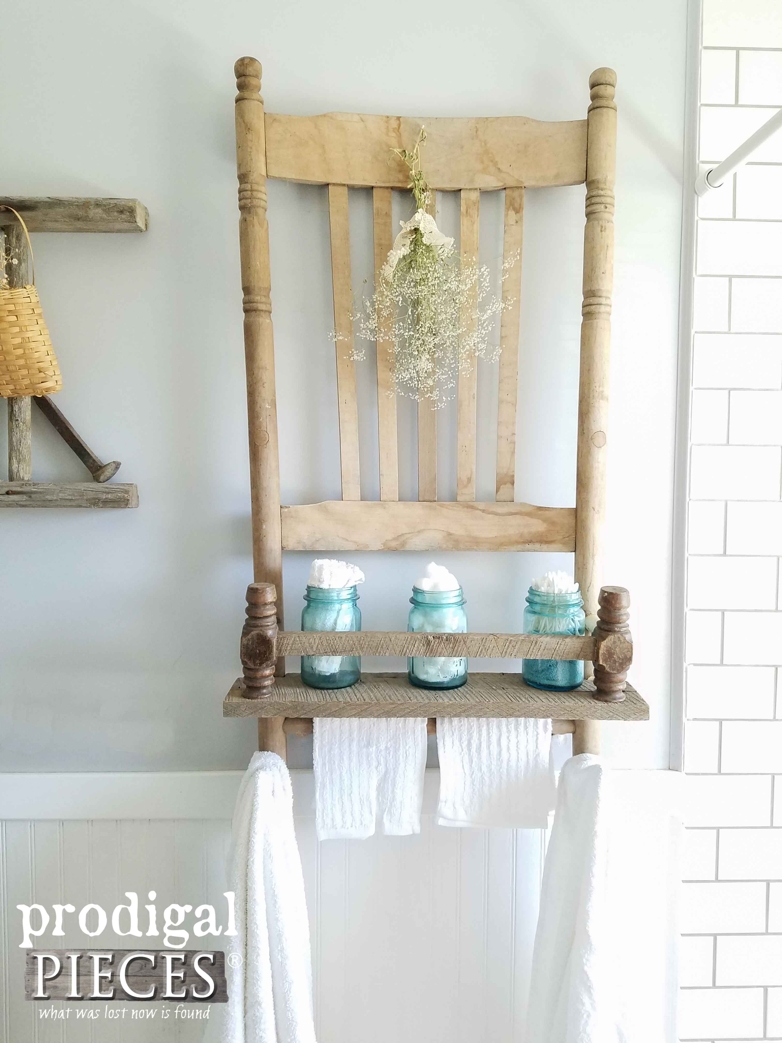 Broken Chair Repurposed into Reclaimed Shelf by Prodigal Pieces | www.prodigalpieces.com