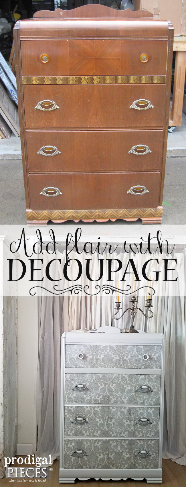 Add Flair to Your Furniture with Decoupage ~ DIY Tutorial by Prodigal Pieces | www.prodigalpieces.com