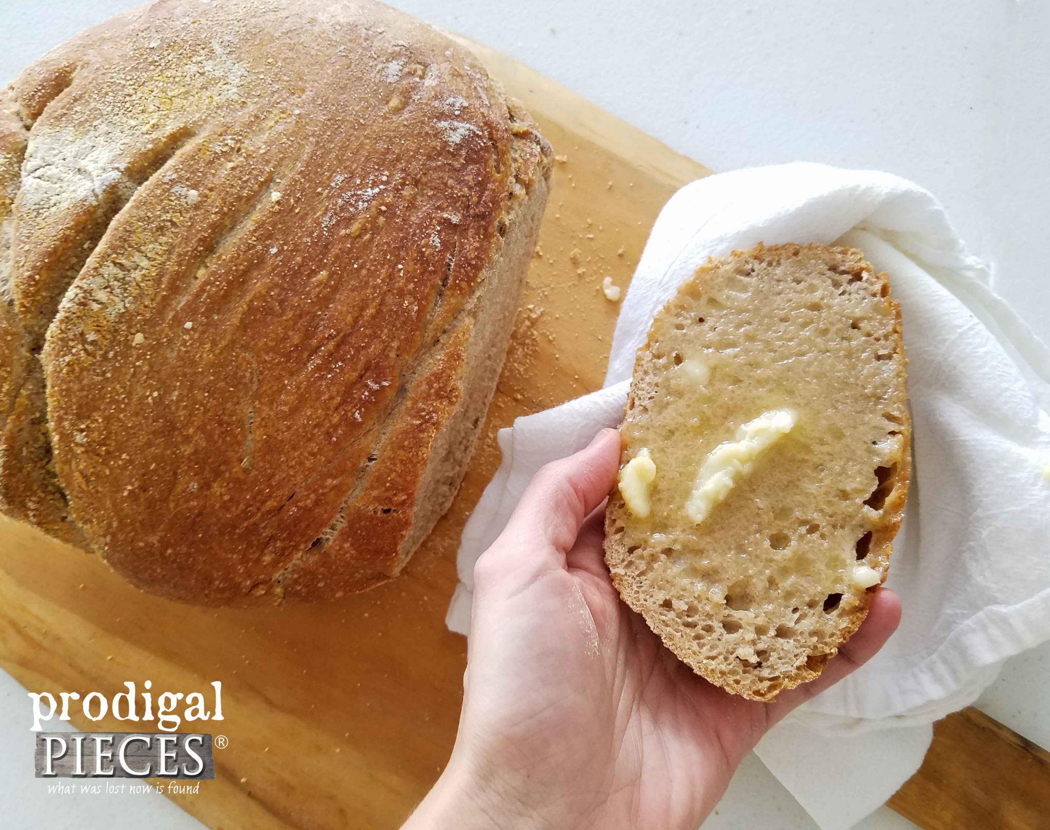 Buttered Whole Wheat Artisan Bread by Prodigal Pieces | prodigalpieces.com