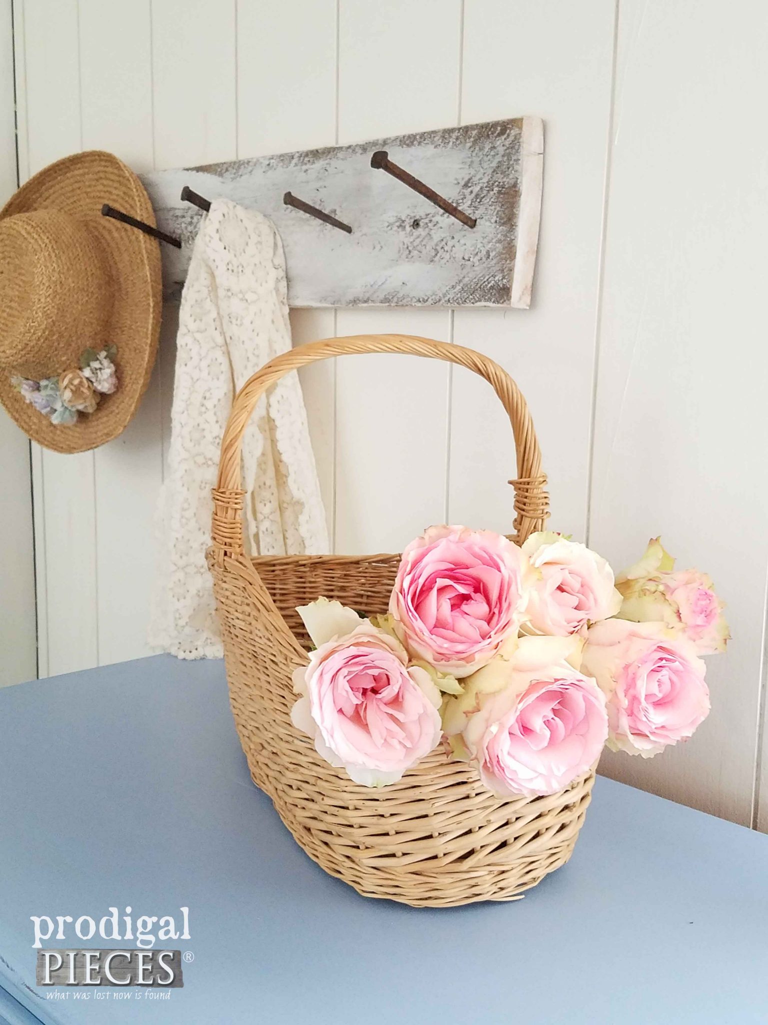 Basket of Roses in Girl's Bedroom | Prodigal Pieces | prodigalpieces.com