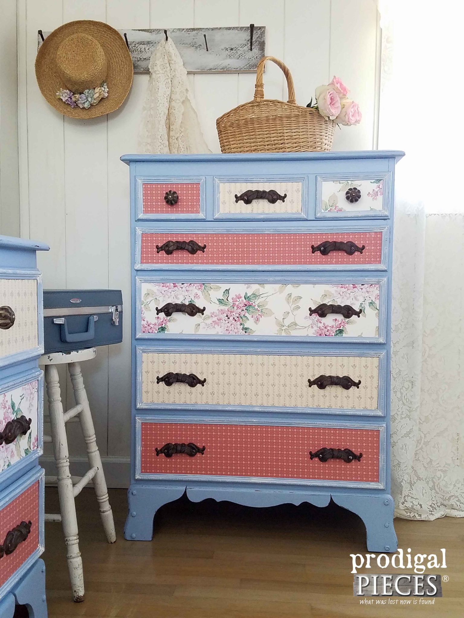 Blue Chest of Drawers for a Girl's Room ~ Makeover by Prodigal Pieces | prodigalpieces.com