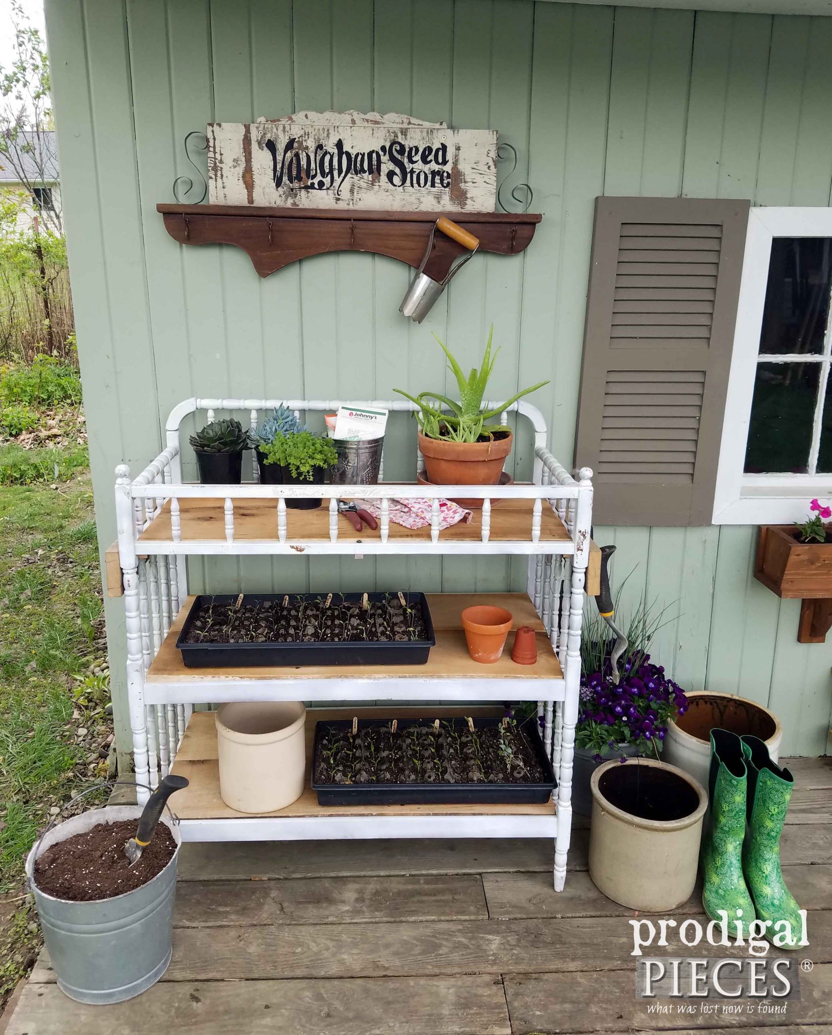 Upcycled Changing Table into Potting Bench by Prodigal Pieces | prodigalpieces.com