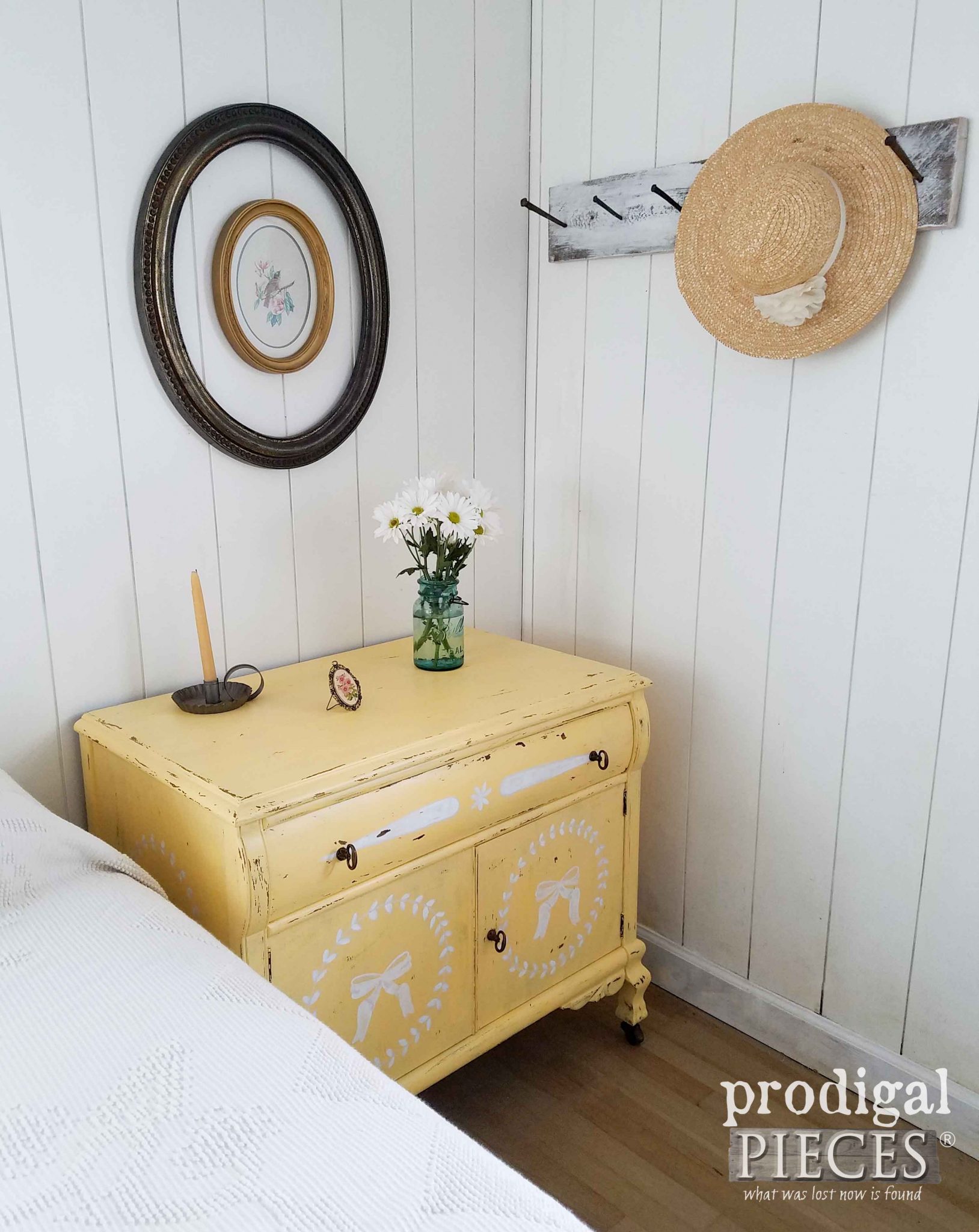 Praire Style Bedroom with Vintage Chest by Larissa of Prodigal Pieces | prodigalpieces.com