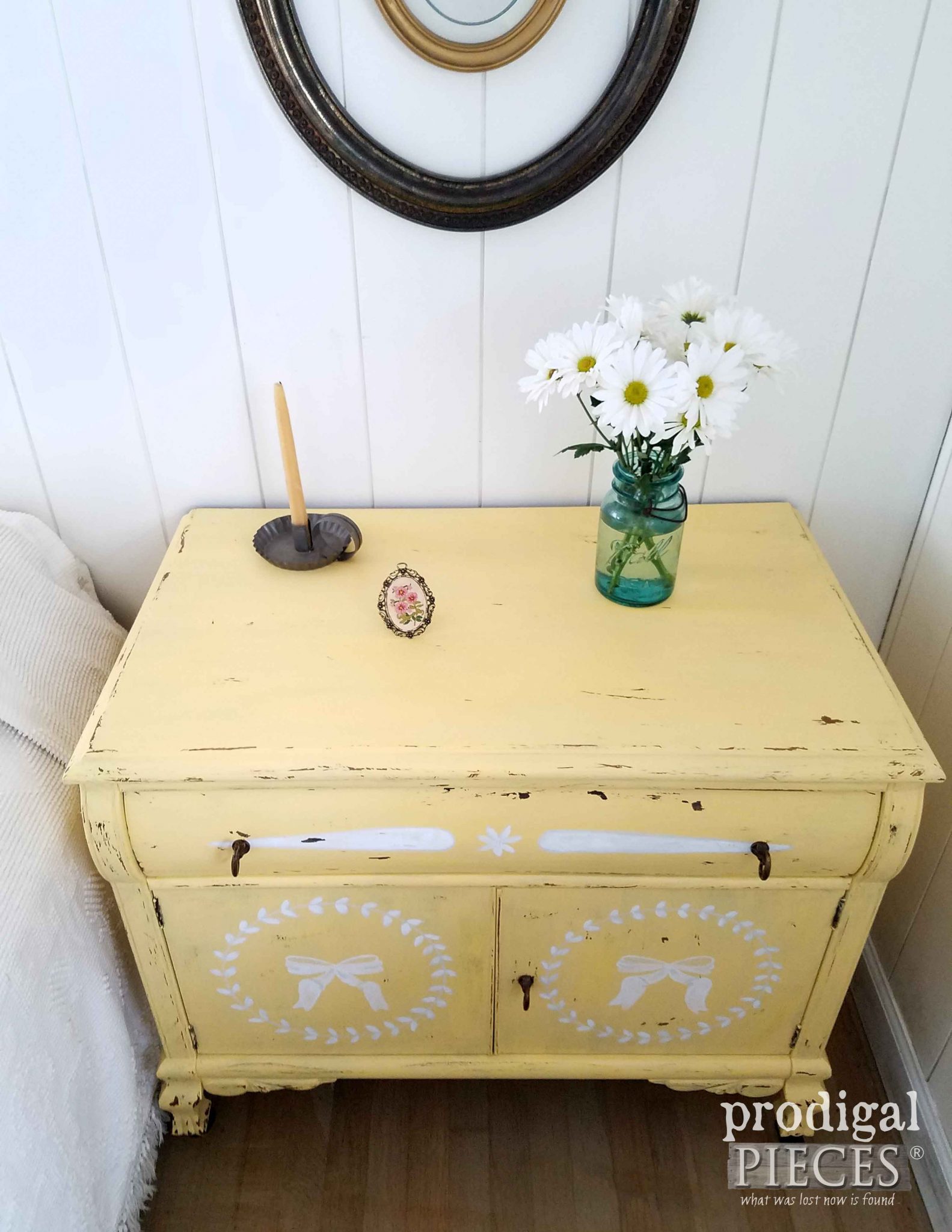 Distressed Chest of Drawers in Jackfruit Yellow by Larissa of Prodigal Pieces | prodigalpieces.com