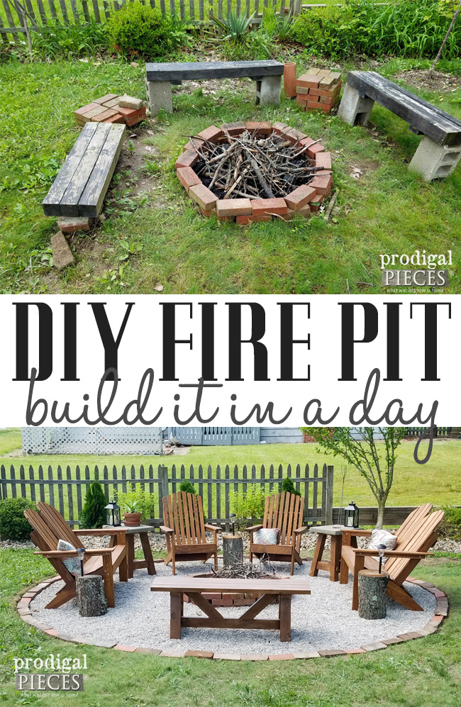 Make your outdoor space inviting, safe, and cozy with this DIY Fire Pit tutorial with video by Prodigal Pieces | prodigalpieces.com