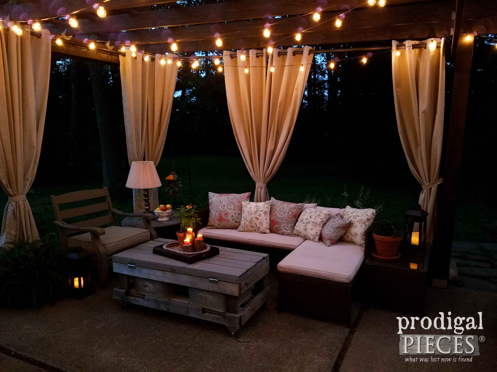 Patio Area at Night by Prodigal Pieces | prodigalpieces.com