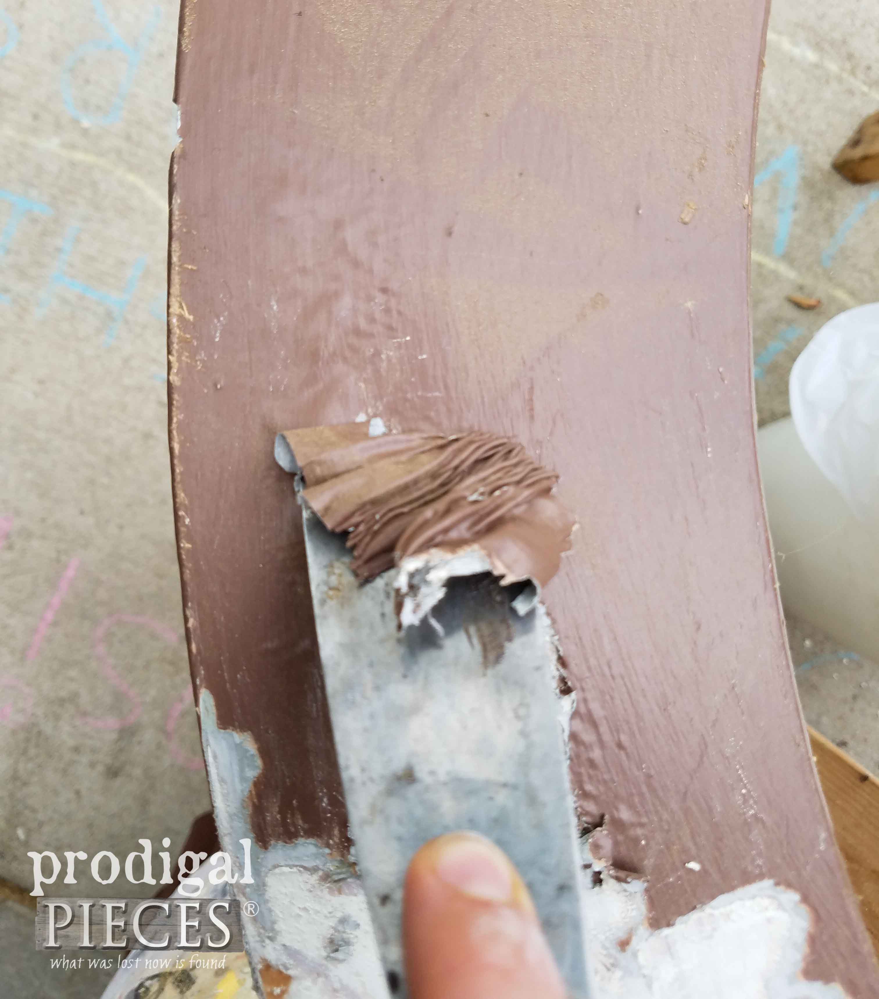 Scraping Paint off Repurposed Door Mirror by Prodigal Pieces | prodigalpieces.com
