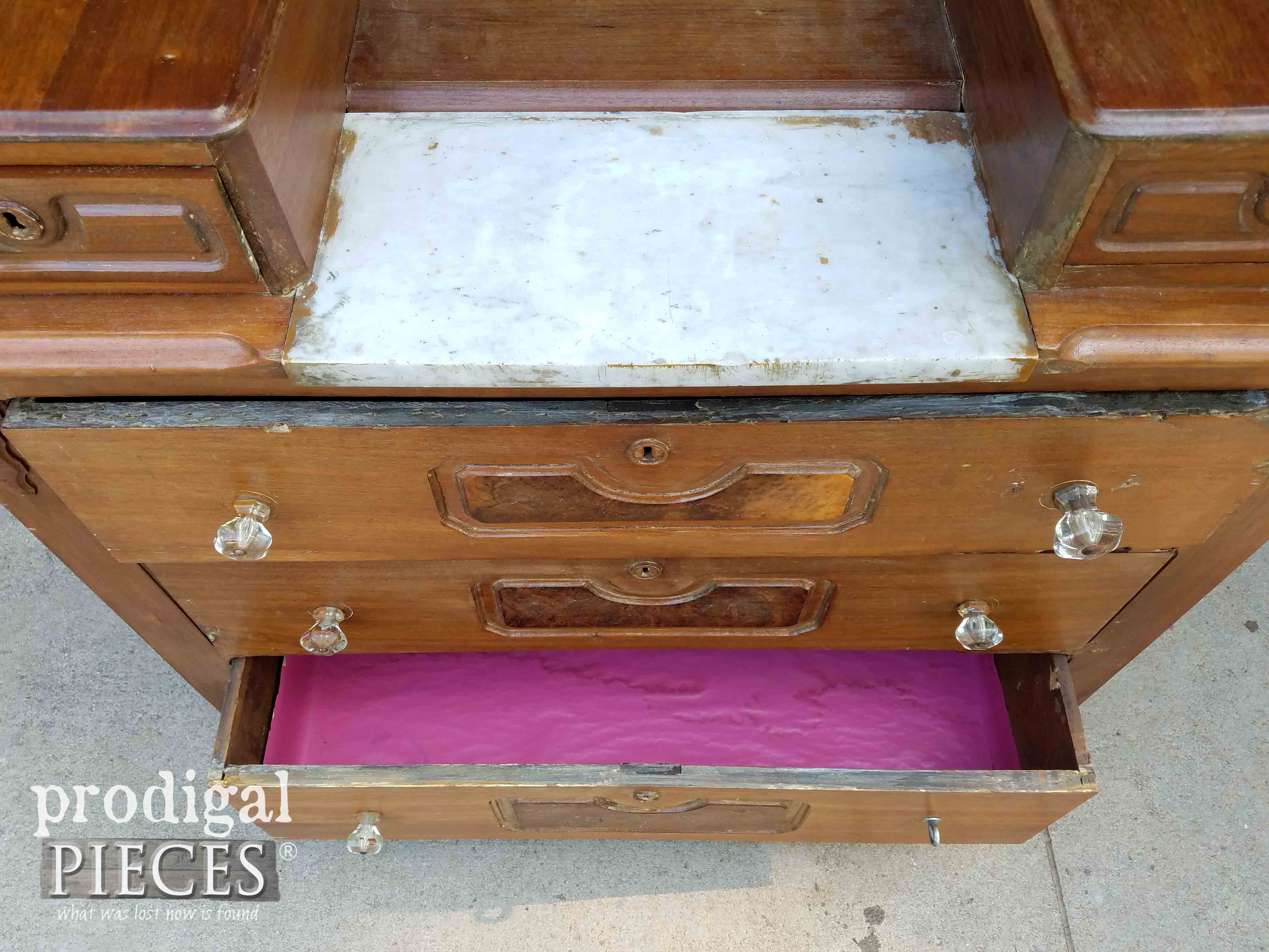 Open Chest Drawer with Pink Lining | prodigalpieces.com