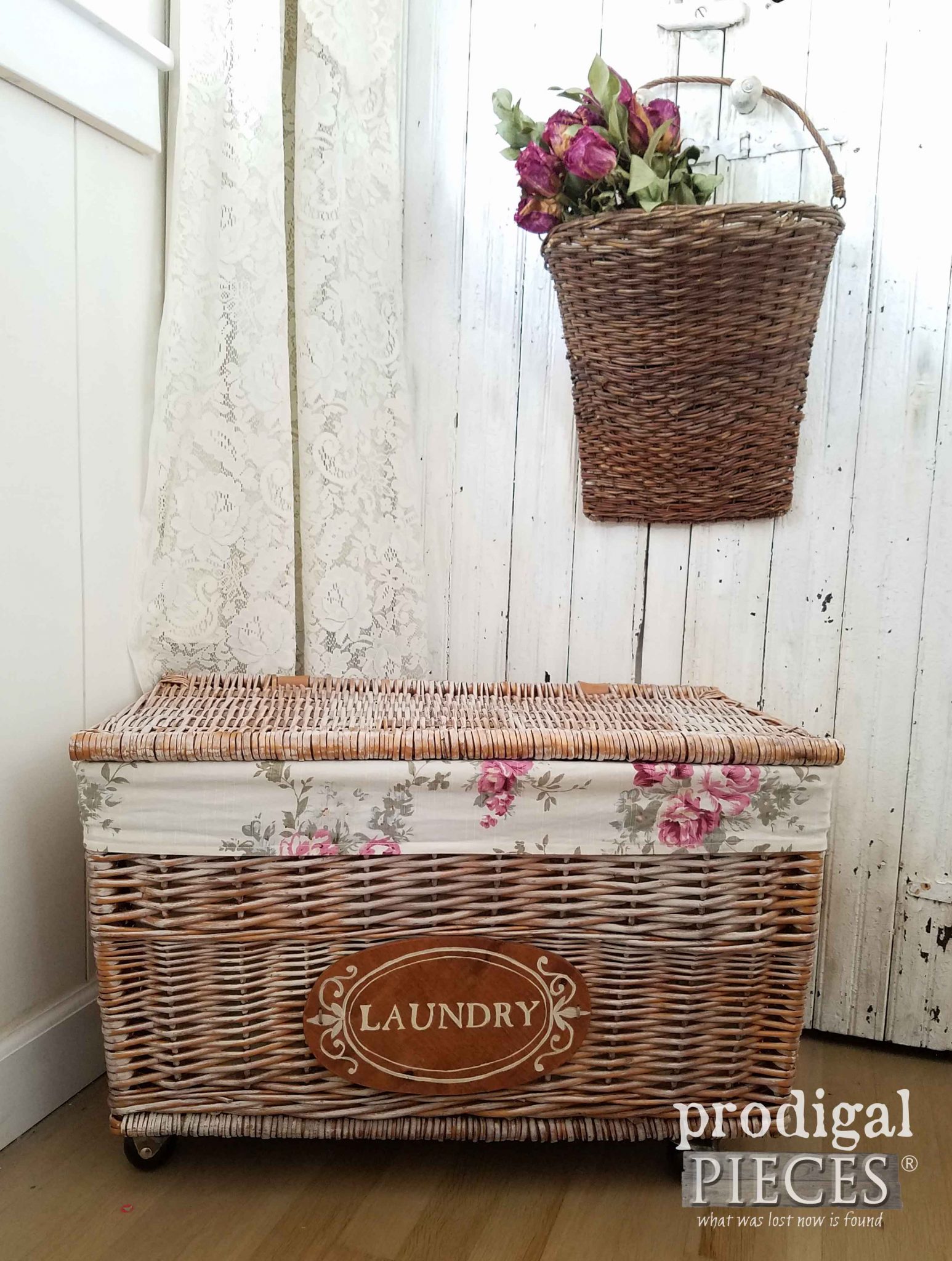 Farmhouse Laundry Cart complete with DIY steps by Prodigal Pieces | prodigalpieces.com