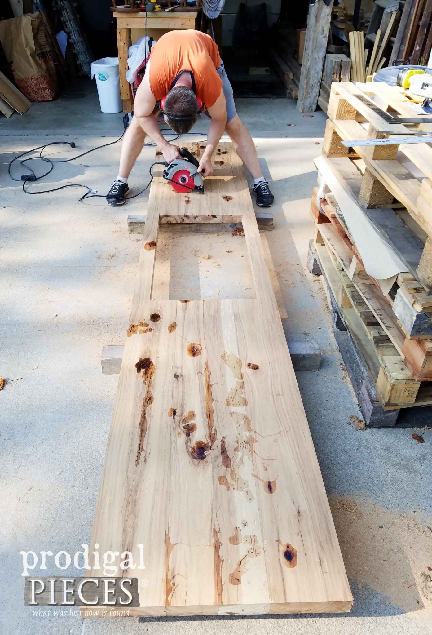 Sawing Reclaimed Hickory Countertops by Prodigal Pieces | prodigalpieces.com
