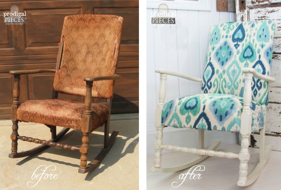 Before and After of Upholstered Rocking Chair by Prodigal Pieces | www.prodigalpieces.com