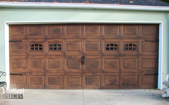 Faux Wood Garage Door Tutorial Prodigal Pieces - Paint Colours For Wooden Garage Doors