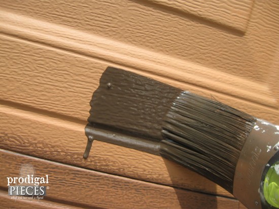 Applying Glaze on Fake Wood Garage Door by Prodigal Pieces | prodigalpieces.com