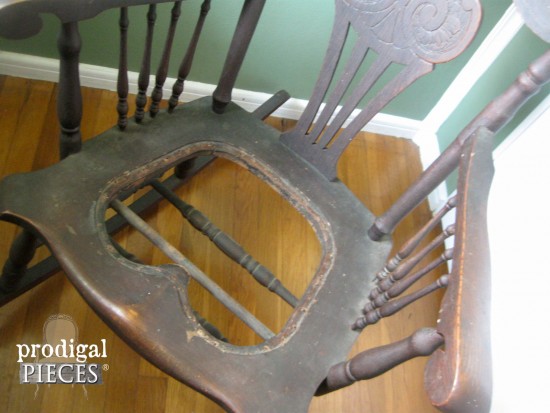 Open Seat on Antique Rocking Chair | prodigalpieces.com