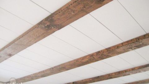 DIY Faux Farmhouse Barn Beam Ceiling by Prodigal Pieces www.prodigalpieces.com #prodigalpieces