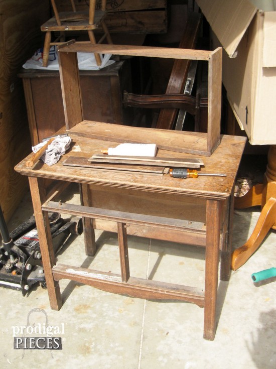 Repairing Antique Washstand for Makeover | prodigalpieces.com #prodigalpieces