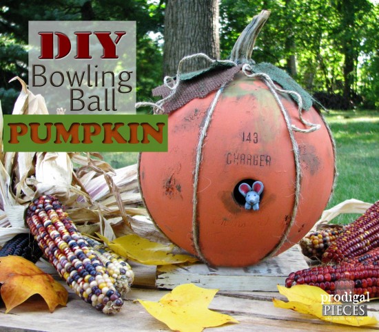 DIY Bowling Ball Pumpkin by Prodigal Pieces | prodigalpieces.com #prodigalpieces