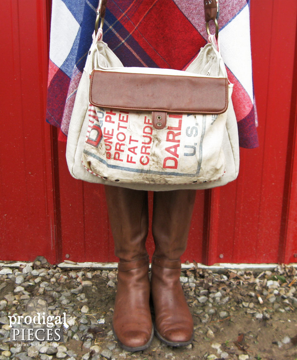 Handmade Feed Sack, Linen, and Leather Purse by Prodigal Pieces | prodigalpieces.com #prodigalpieces