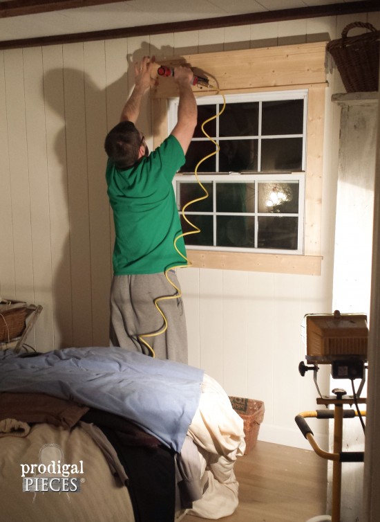 Adding Window Trim in Farmhouse Bedroom Remodel | prodigalpieces.com