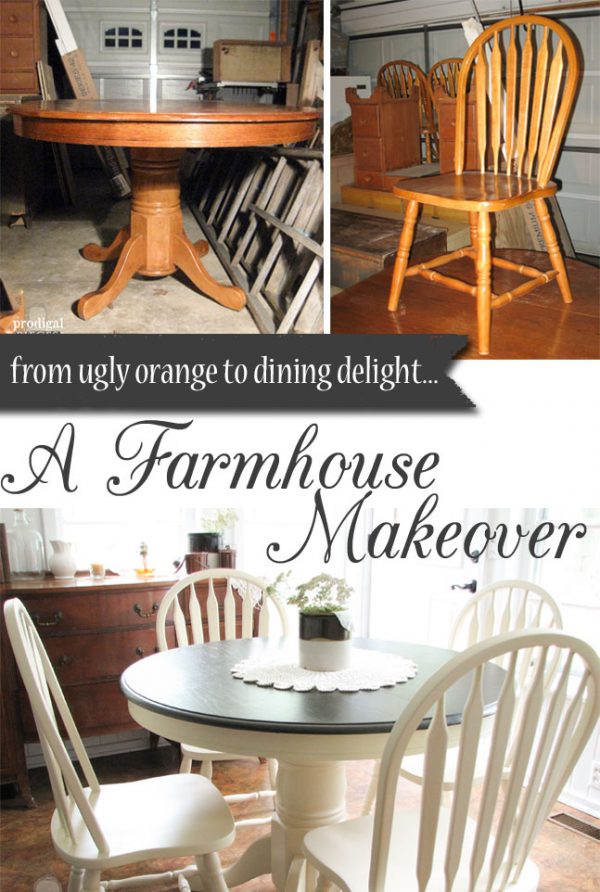 Farmhouse Table Makeover with HomeRight Sprayer - Prodigal Pieces