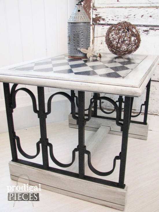 Harlequin Topped Car-Iron Table by Prodigal Pieces | www.prodigalpieces.com