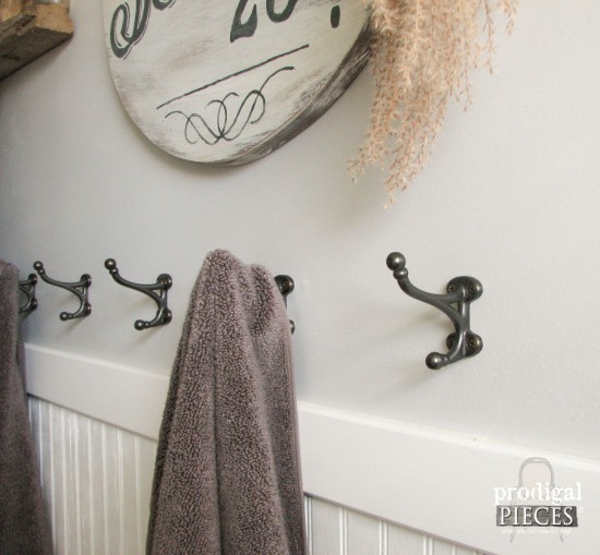 Towel Hook in Bathroom | prodigalpieces.com #prodigalpieces