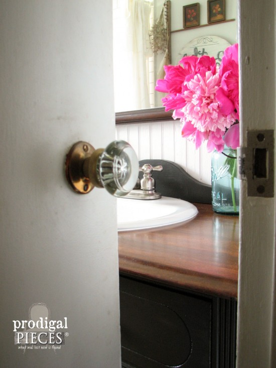 Sneak Peek into Farmhouse Bathroom Remodel by Prodigal Pieces | prodigalpieces.com