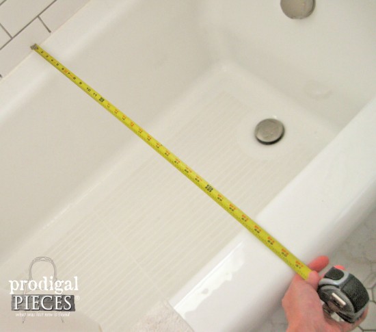 Measuring Bathtub for Bathtub Tray | prodigalpieces.com